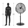 Plexon 30" High Velocity Pedesal Fan Heavy Duty Industrial Standing Fan Commercial Metal Outdoor for Garage Bedroom Gym Shop Warehouse 3 Speeds 7600 CFM, Black5