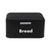 Plexon Black Bread Box for Kitchen Countertop with Lid, Metal Bread Storage Container Bin 11.8" x 7" x 6.3"1