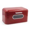 Plexon Red Bread Box for Kitchen Countertop with Lid and Clear Window, Metal Bread Storage Container1