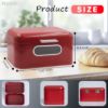 Plexon Red Bread Box for Kitchen Countertop with Lid and Clear Window, Metal Bread Storage Container2