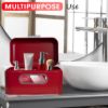 Plexon Red Bread Box for Kitchen Countertop with Lid and Clear Window, Metal Bread Storage Container4
