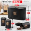 Plexon Bread Box for Kitchen Countertop with Coffee Sugar Tea Kitchen Storage Containers, Bread Box and Canisters Set for the Kitchen with Lid, Black2