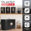 Plexon Bread Box for Kitchen Countertop with Coffee Sugar Tea Kitchen Storage Containers, Bread Box and Canisters Set for the Kitchen with Lid, Black3