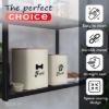 Plexon Pet Food Storage Containers, Dog Food Storage Container with Spoon and Wood Lids, Set of 2 Pet Food Container, Beige3