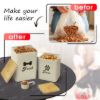Plexon Pet Food Storage Containers, Dog Food Storage Container with Spoon and Wood Lids, Set of 2 Pet Food Container, Beige4