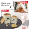 Plexon Pet Food Storage Containers, Dog Food Storage Container with Spoon and Wood Lids, Set of 2 Pet Food Container, Beige4
