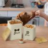 Plexon Pet Food Storage Containers, Dog Food Storage Container with Spoon and Wood Lids, Set of 2 Pet Food Container, Beige7