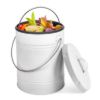 Plexon Kitchen Compost Bin with Airflow Lid, 1.3 Gallon Metal Countertop Compost Bucket, Indoor Composter - White1