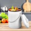 Plexon Kitchen Compost Bin with Airflow Lid, 1.3 Gallon Metal Countertop Compost Bucket, Indoor Composter - White2