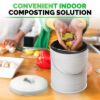 Plexon Kitchen Compost Bin with Airflow Lid, 1.3 Gallon Metal Countertop Compost Bucket, Indoor Composter - White7