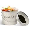 Plexon Countertop Compost Bin Kitchen, Kitchen Compost Bin 1.3 Gallon, Metal Compost Bucket with Lid, Beige1