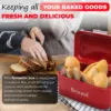 Plexon Bread Box for Kitchen Countertop, Bread Container with Coffee, Tea, Sugar Canisters, Metal 4-Piece Bread Box Set with Lids, Red4