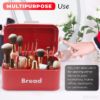 Plexon Bread Box for Kitchen Countertop, Bread Container with Coffee, Tea, Sugar Canisters, Metal 4-Piece Bread Box Set with Lids, Red5