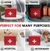 Plexon First Aid Kit, First Aid Supplies Bin, 8.5" Metal Medicine Storage Box with Lid, First Aid Kit Box Organizer, Red6