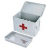 Plexon First Aid Kit, First Aid Supplies Bin, 8.5" Metal Medicine Storage Box with Lid, First Aid Kit Box Organizer, White1