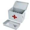 Plexon First Aid Kit, First Aid Supplies Bin, 8.5" Metal Medicine Storage Box with Lid, First Aid Kit Box Organizer, White1