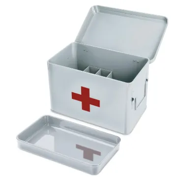 Plexon First Aid Kit, First Aid Supplies Bin, 8.5" Metal Medicine Storage Box with Lid, First Aid Kit Box Organizer, White1