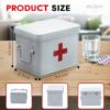 Plexon First Aid Kit, First Aid Supplies Bin, 8.5" Metal Medicine Storage Box with Lid, First Aid Kit Box Organizer, White2