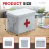 Plexon First Aid Kit, First Aid Supplies Bin, 8.5" Metal Medicine Storage Box with Lid, First Aid Kit Box Organizer, White2