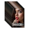 Plexon 24x36 Poster Frame Black, 10Pcs Large Picture Frames, 24 x 36 Frame Horizontal or Vertical Wall Mount, Front Polished Plexiglass, for Photo Movie Puzzle Concert Posters, Wall Gallery Frames Set1