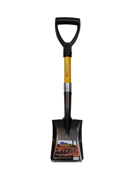Plexon 27" Square Mini Transfer Shovel with High-Strength 50Mn Steel Blade, Weather-Resistant Fiberglass Handle & Ergonomic D-Grip–Ideal for Snow,Landscaping,Gardening,Outdoor Work,Car Shovel1