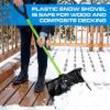 PLEXON Snow Shovel for Driveway, Snow Shovel for Car, Ergonomic Plastic Lightweight Snow Shovels for Snow Removal with D-Grip Handle, Home Garage, 48"4