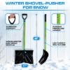 PLEXON Snow Shovel for Driveway, Snow Shovel for Car, Ergonomic Plastic Lightweight Snow Shovels for Snow Removal with D-Grip Handle, Home Garage, 48"5