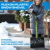 PLEXON Snow Shovel for Driveway, Snow Shovel for Car, Ergonomic Plastic Lightweight Snow Shovels for Snow Removal with D-Grip Handle, Home Garage, 48"6