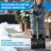 PLEXON Snow Shovel for Driveway, Snow Shovel for Car, Ergonomic Plastic Lightweight Snow Shovels for Snow Removal with D-Grip Handle, Home Garage, 48"6