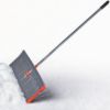 Plexon Rust-Resistant Steel Snow Pusher Shovel for Driveway Doorway, Sidewalk - Manual Snow Plow Snow Removal with 24" Extra Wide Blade and Metal Handle - 60" Length1