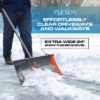Plexon Rust-Resistant Steel Snow Pusher Shovel for Driveway Doorway, Sidewalk - Manual Snow Plow Snow Removal with 24" Extra Wide Blade and Metal Handle - 60" Length2