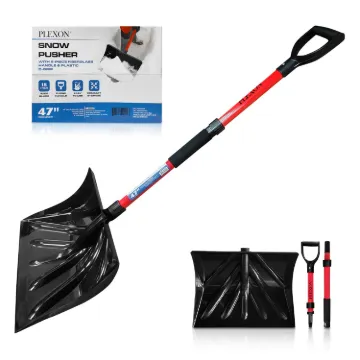 PLEXON Snow Shovel for Driveway, Snow Shovel for Car, Lightweight for Snow Removal, Home Garage, 47" Ergonomic, Plastic with D-Grip Handle1