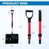 PLEXON Snow Shovel for Driveway, Snow Shovel for Car, Lightweight for Snow Removal, Home Garage, 47" Ergonomic, Plastic with D-Grip Handle3