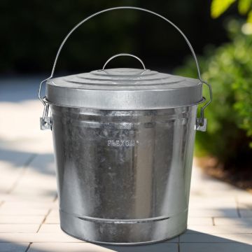 Plexon Galvanized Steel Locking Lid Trash Can, 6-Gallon1
