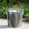 Plexon Silver 10 Gallon Trash Can with Lid Galvanized Steel Stylish Metal Trash Bin Outdoor for Kitchen, Patio, and Camping1