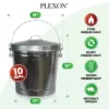 Plexon Silver 10 Gallon Trash Can with Lid Galvanized Steel Stylish Metal Trash Bin Outdoor for Kitchen, Patio, and Camping2