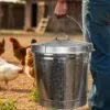 Plexon Silver 10 Gallon Trash Can with Lid Galvanized Steel Stylish Metal Trash Bin Outdoor for Kitchen, Patio, and Camping9