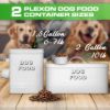 Plexon Dog Food Storage Container with Scoop, Metal Dog Food Container Holder Treat Bin with Lid Small Pet Chow Storage Canister Tin 1.5 Gallon, 7 lbs, White7