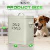 Plexon Dog Food Storage Container with Scoop, Metal Dog Food Container Holder Treat Bin with Lid Small Pet Chow Storage Canister Tin 1.5 Gallon, 7 lbs, Off-White6