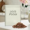 Plexon Dog Food Storage Container with Scoop, Metal Dog Food Container Holder Treat Bin with Lid Small Pet Chow Storage Canister Tin 1.5 Gallon, 7 lbs, Off-White8