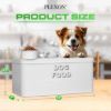 Plexon Dog Food Storage Container with Scoop, Metal Dog Food Container 10 lbs Holder Bin with Lid Small Pet Chow Storage Canister Tin, Treat Jars for Pets, 2 Gallons, White5
