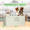 Plexon Dog Food Storage Container with Scoop, Metal Dog Food Container 10 lbs Holder Bin with Lid Small Pet Chow Storage Canister Tin, Treat Jars for Pets, 2 Gallons, Off-White5