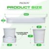 Plexon Herb Planter Indoor Garden Set of 3 with Tray, Metal Herb Pots for Indoor Plants, Round Kitchen Garden Kit Ideal for Windowsill Planter or Countertop, White Powder Coated2