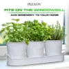 Plexon Herb Planter Indoor Garden Set of 3 with Tray, Metal Herb Pots for Indoor Plants, Round Kitchen Garden Kit Ideal for Windowsill Planter or Countertop, White Powder Coated6