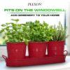 Plexon Herb Planter Indoor Garden Set of 3 with Tray, Metal Herb Pots for Indoor Plants, Round Kitchen Garden Kit Ideal for Windowsill Planter or Countertop, Red Powder Coated6