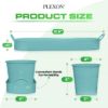 Plexon Herb Planter Indoor Garden Set of 3 with Tray, Metal Herb Pots for Indoor Plants, Round Kitchen Garden Kit Ideal for Windowsill Planter or Countertop, Aqua Mist Blue Powder Coated2
