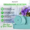 Plexon Herb Planter Indoor Garden Set of 3 with Tray, Metal Herb Pots for Indoor Plants, Round Kitchen Garden Kit Ideal for Windowsill Planter or Countertop Aqua Mist Blue Powder Coated4