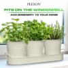Plexon Herb Planter Indoor Garden Set of 3 with Tray, Metal Herb Pots for Indoor Plants, Round Kitchen Garden Kit Ideal for Windowsill Planter or Countertop, Off-White Powder Coated6