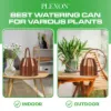 Plexon Rose Gold Metal Watering Can Indoor Plants 40 oz, Stainless Steel Long Spout Watering Can Outdoor House Plant Flower, Garden6