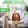 Plexon Rose Gold Metal Watering Can Indoor Plants 40 oz, Stainless Steel Long Spout Watering Can Outdoor House Plant Flower, Garden7